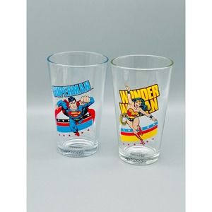 Vandor Products DC Comic Wonder Woman Superman Tumblers 2 Piece